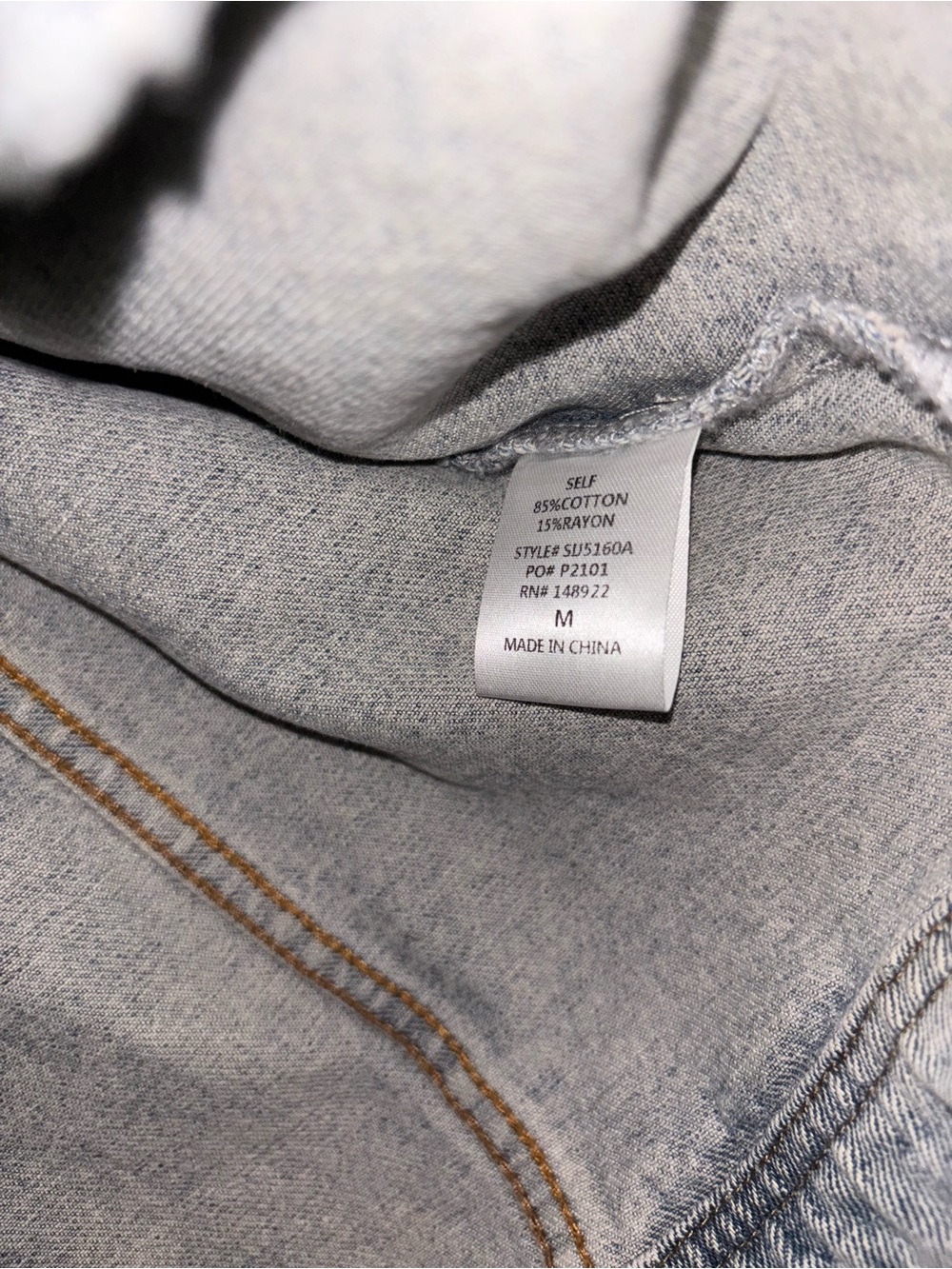 Women’s Fringe Denim Jacket in Light Blue - Picture 3 of 4